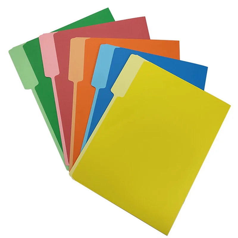 Manila Color Five-Color Single-Page Folder Paper Storage Folder Single-Piece Folder Office Data Classification