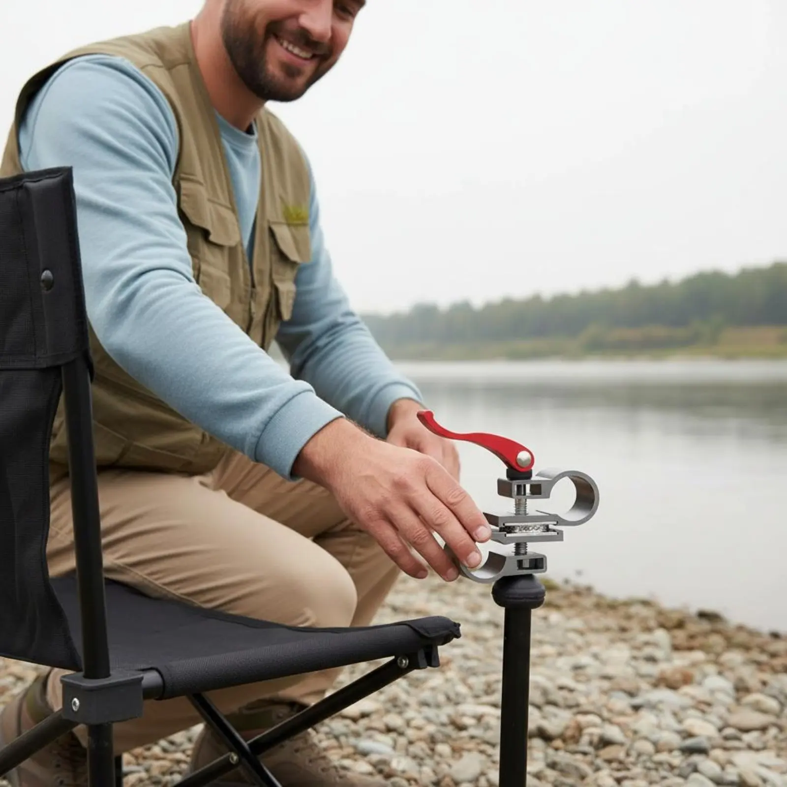 

Fishing Umbrella Connector Rust Resistant 360 Degree Adjustable Umbrella Holder Universal Pole Clamp Sturdy Duty for Beach
