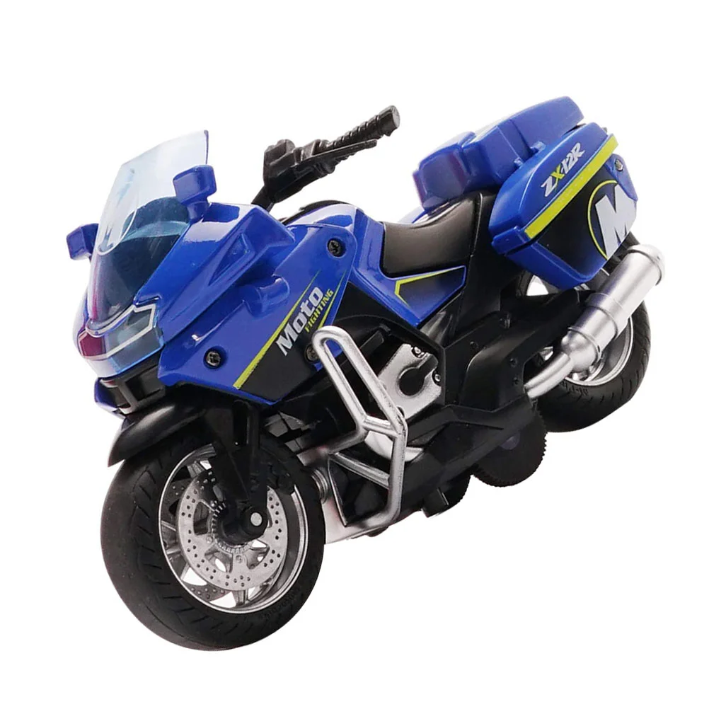Men's Racing Preschool Car Toys Police Boy Pull-back Motorcycle Alloy Mini