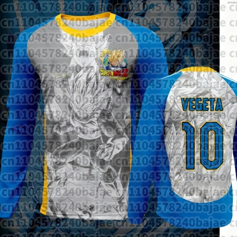 Japanese Anime Dragon Ball Z Vegeta Football Special Edition Jersey T-shirt Adult Men Autumn/Winter Sports Long Sleeve T-shirt view 2