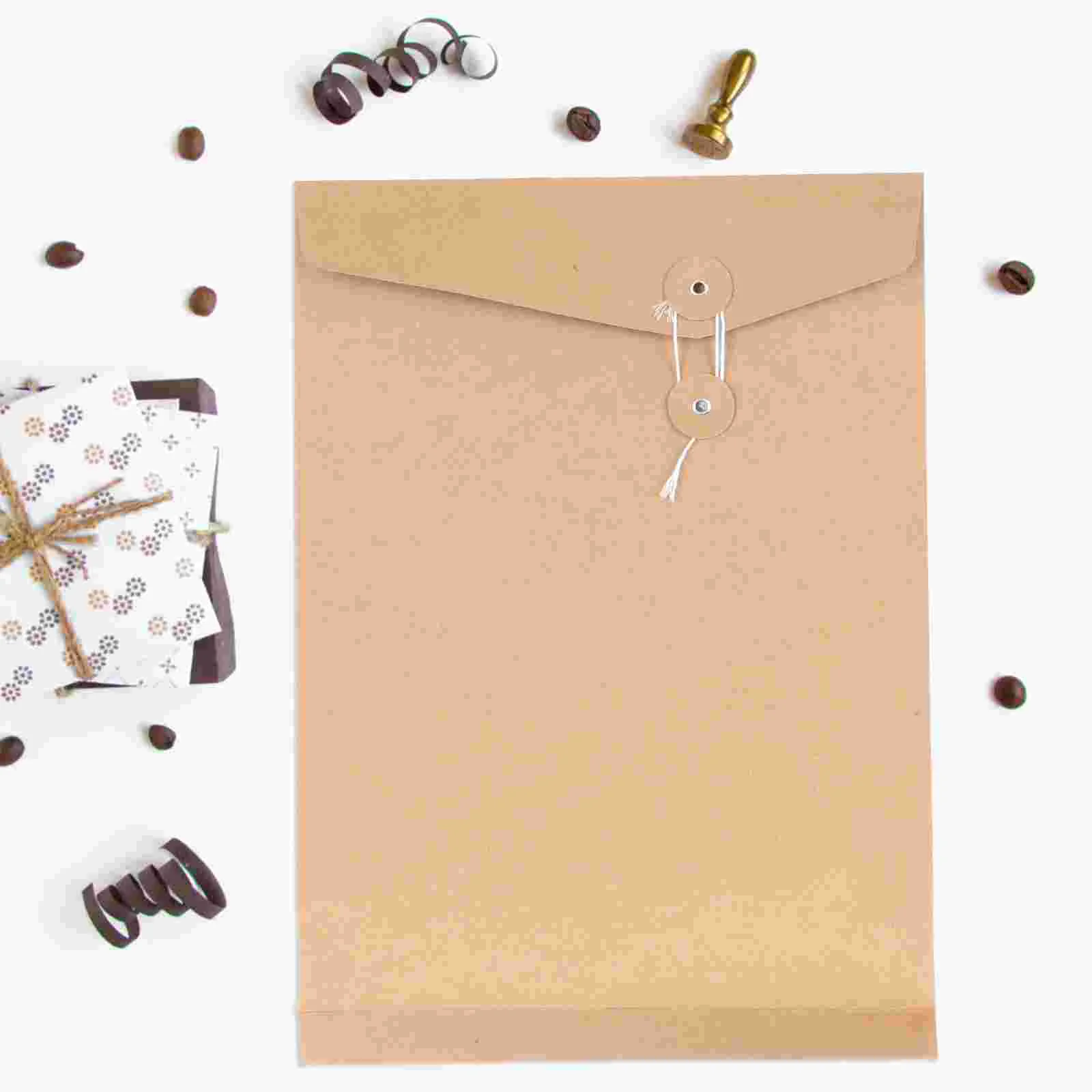 10 Pcs Kraft Paper Portfolio File Organizer Envelope Paperplates Document Holder