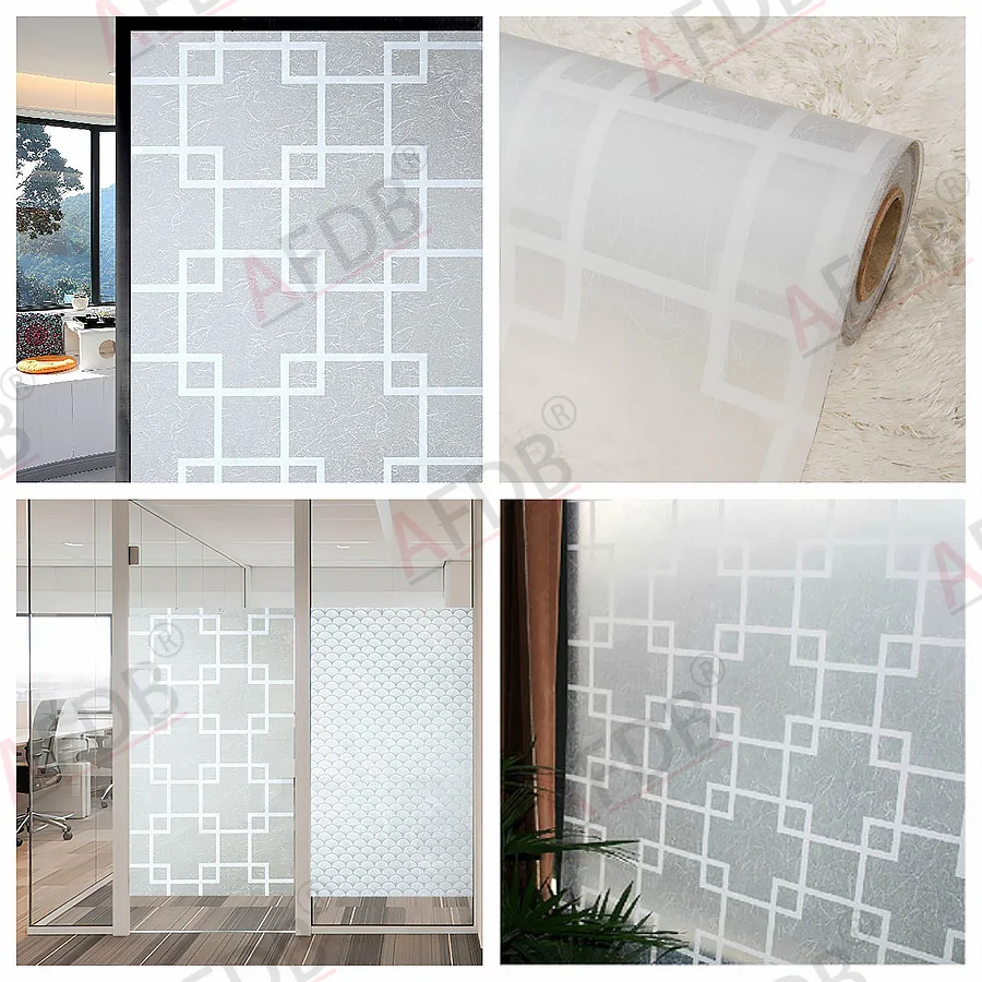 Matte Frosted Window Film Privacy Sun Blocking Self Adhesive Window Covering Opaque Vinyl Glass Shade Film for Bathroom
