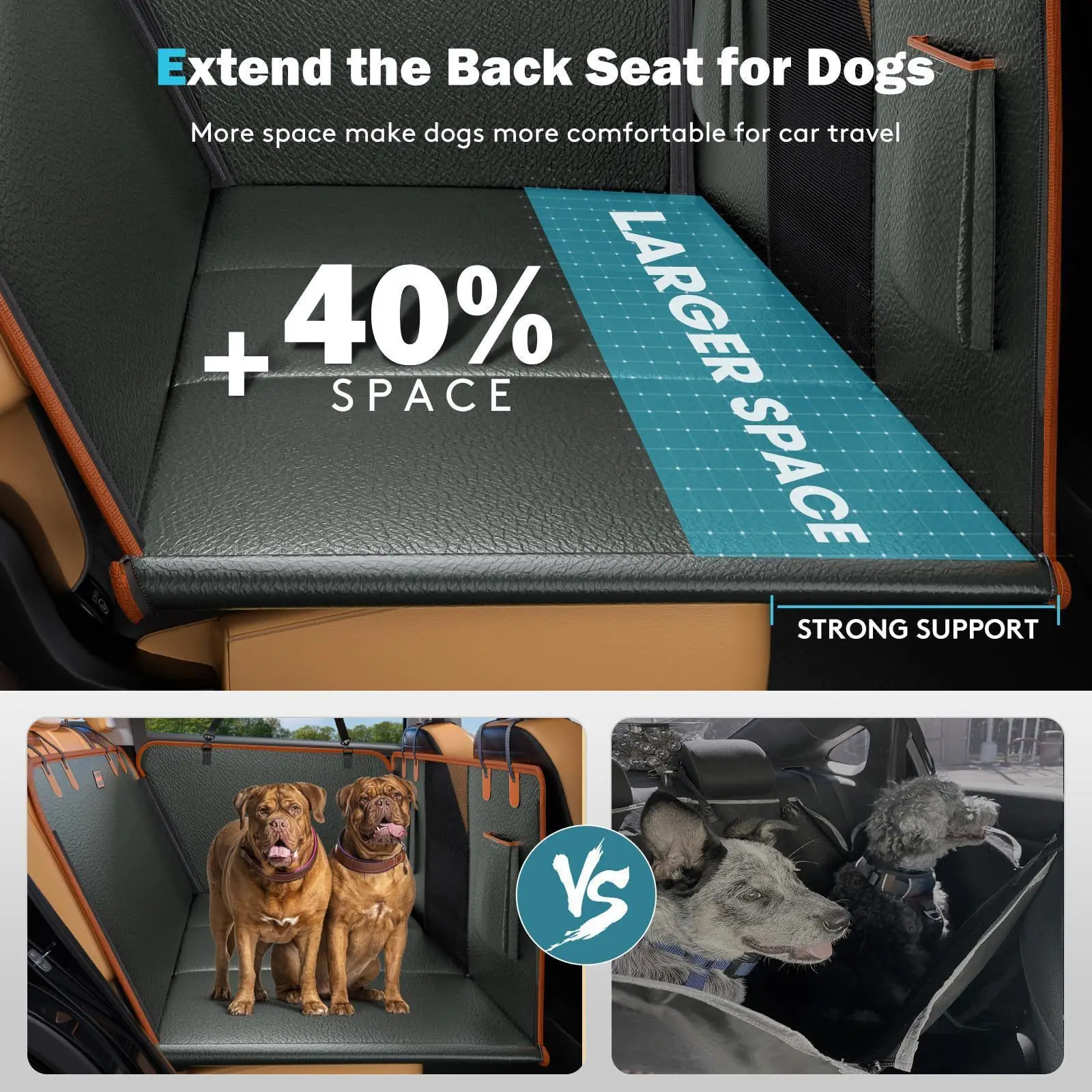PU leather upgraded material pet car cushion car seat cushion anti-grab waterproof dog car rear seat cushion widened