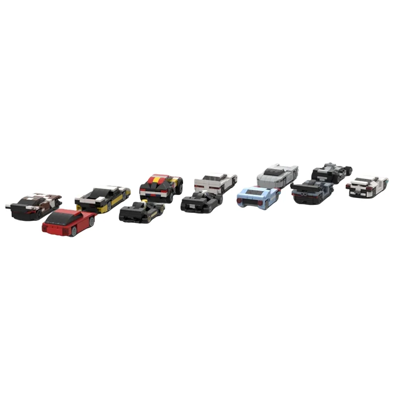 1145pcs MOC The Random Car Bundle 5 Stud Wide City Champions Model Building Blocks Architecture Toys Birthday Gift Brick Display