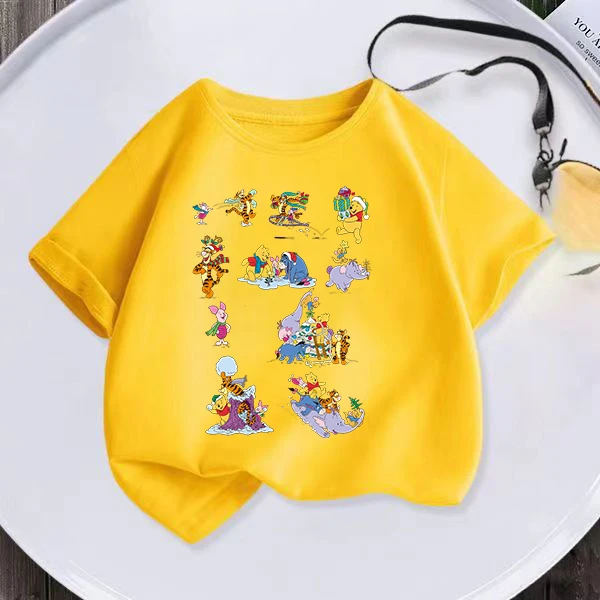 

Winnie the Pooh cute short-sleeved T-shirt summer boys girls casual T-shirt trend comfortable