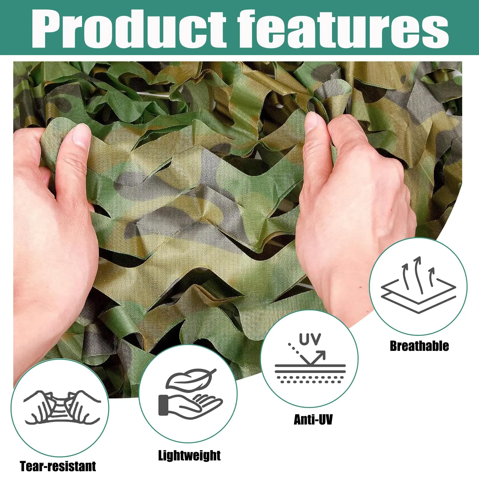 Camouflage Net Bulk Roll - shade Net for Hunting, Home Decor, Paintball.Bird Watching, camping, car cover, and Theme Party Deco