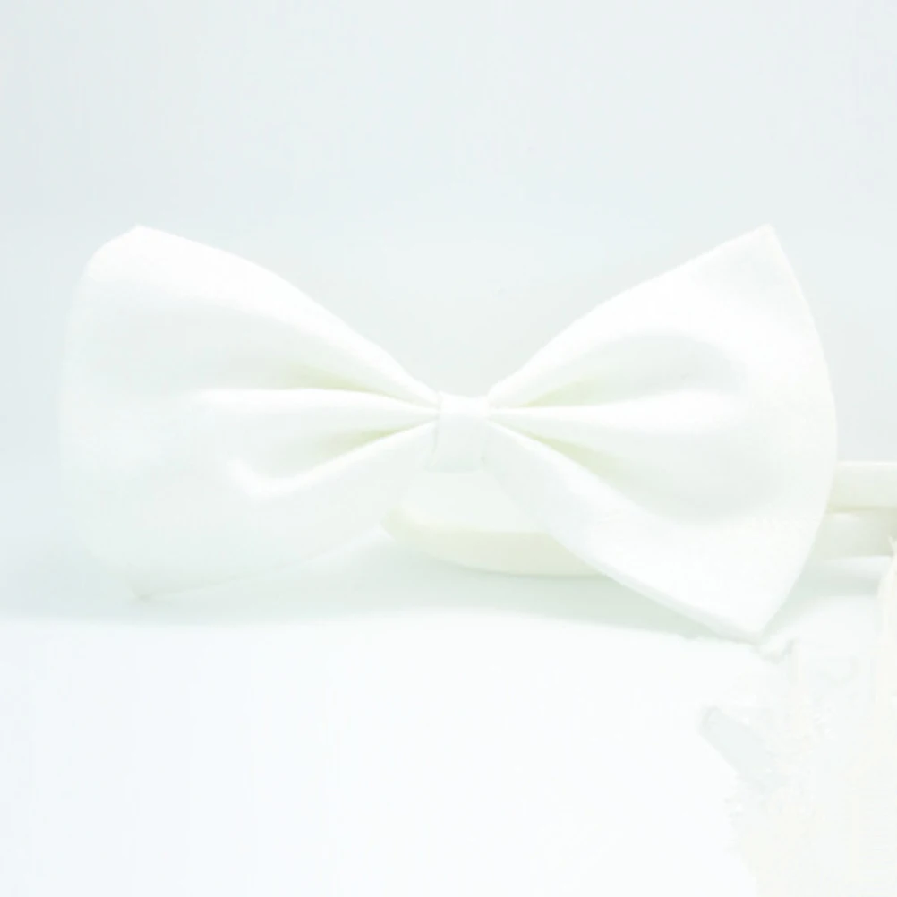 

Adjustable Pet Dog Cat Bowknot Collar Bowtie Necktie 40Cm White Durable Polyester Cotton For 23-40Cm Neck Size Fashion Accessory