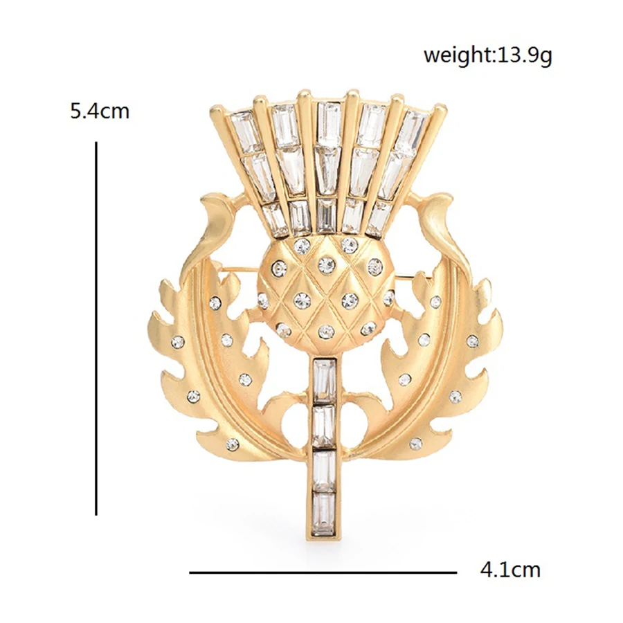 Golden Leaves Flower Badge Brooches For Women Unisex Powder Mace Crown Office Party Brooch Pins Gifts
