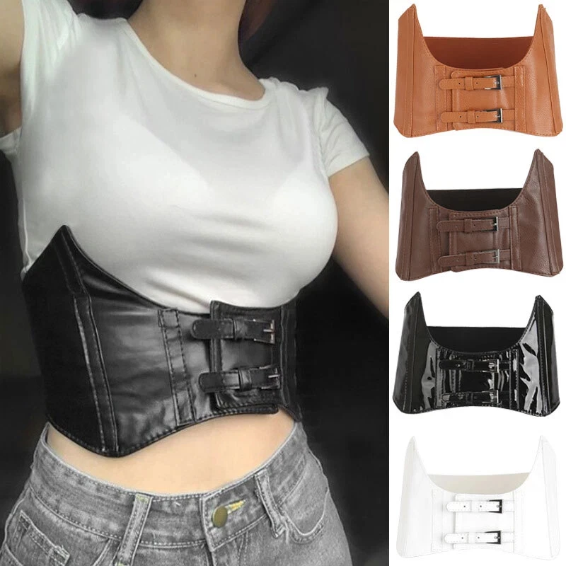 Elastic Waist Belt Modern Womens Girdle Pu Leather Waist Belt Comfortable Underbust Corset For Festival Costume Role Playing