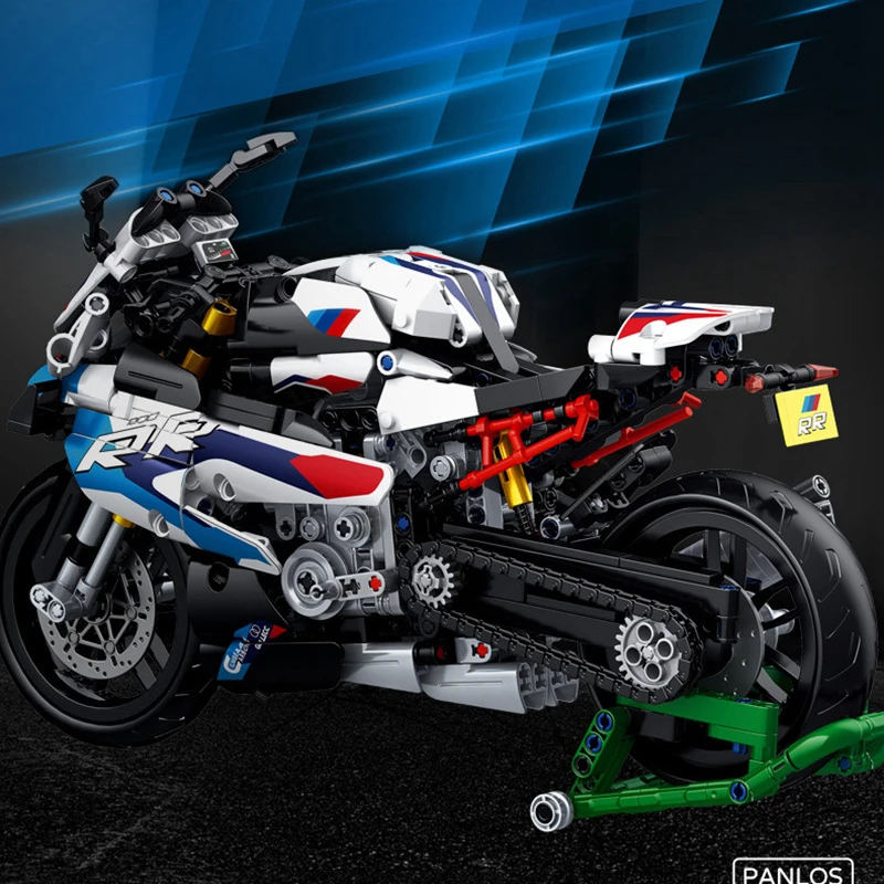 Set di blocchi di costruzione per moto retrò 1:8 Kit di costruzione di modelli di moto Set di giocattoli per mattoni di locomotiva per adulti