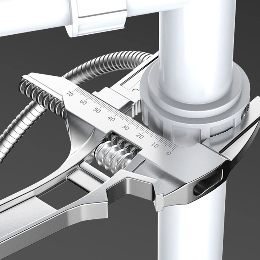 다기능 싱크대 욕실 렌치, 변기 수도꼭지 수리 렌치, 6-68mm 큰 구멍 조절 가능한 수도관 렌치