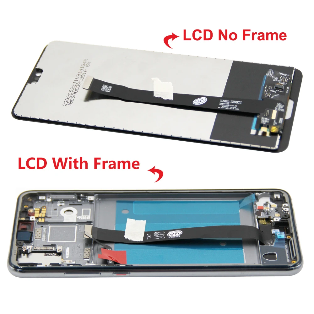 LCD Screen For Huawei P20 EML-L29 L09 L22 Display With Fingerprint 10 Touch Screen Digitizer For Huawei P 20 LCD With Frame