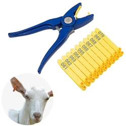 Goat Sheep Ear Tags Pliers Clamp, Farm Animals Livestock Ear Laser Earrings, Rabbits Sheep Identification Device Nylon Material