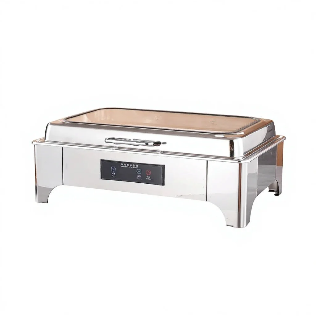 Large Insulated Silver Rectangular Hot Box Food Warmer Display Showcase Stainless Steel Commercial Buffet Catering Restaurant