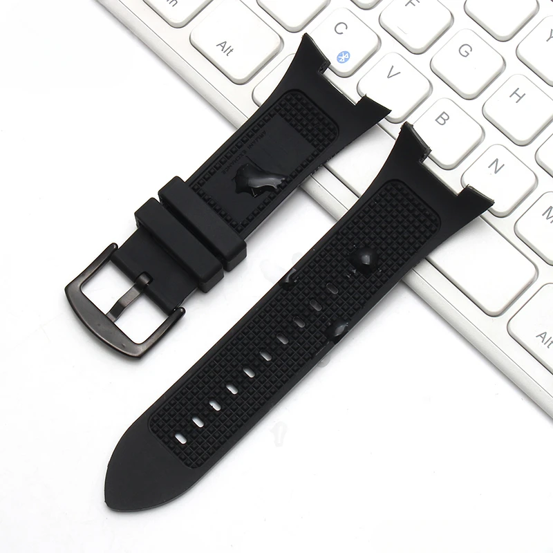 High Quality Silicone Watch Strap for Armani Ax1803 1802 1050, Breathable and Comfortable 31x14mm  Concave Interface Watchbands