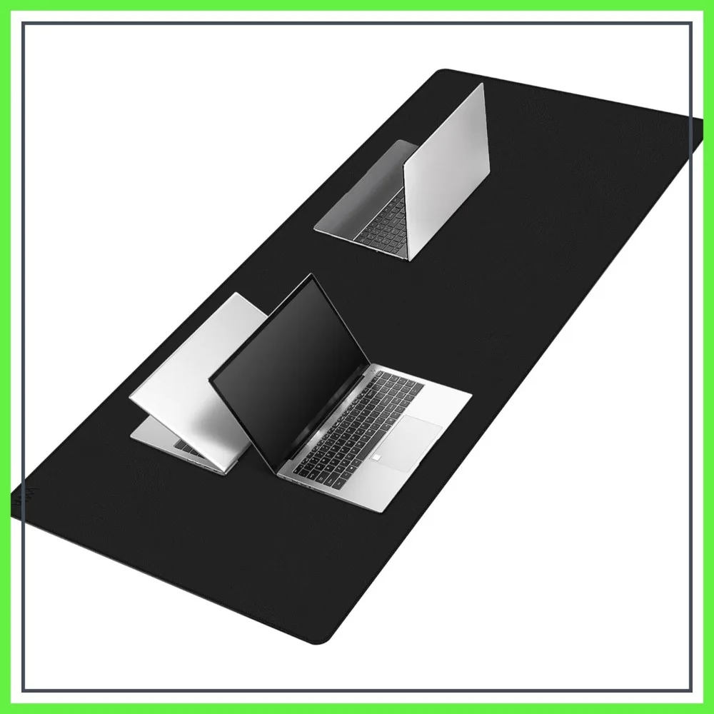 

59"x28" Extra Large Leather Desk Mat, Huge Black Mouse Pad, Office Desk Protector for Home & Office