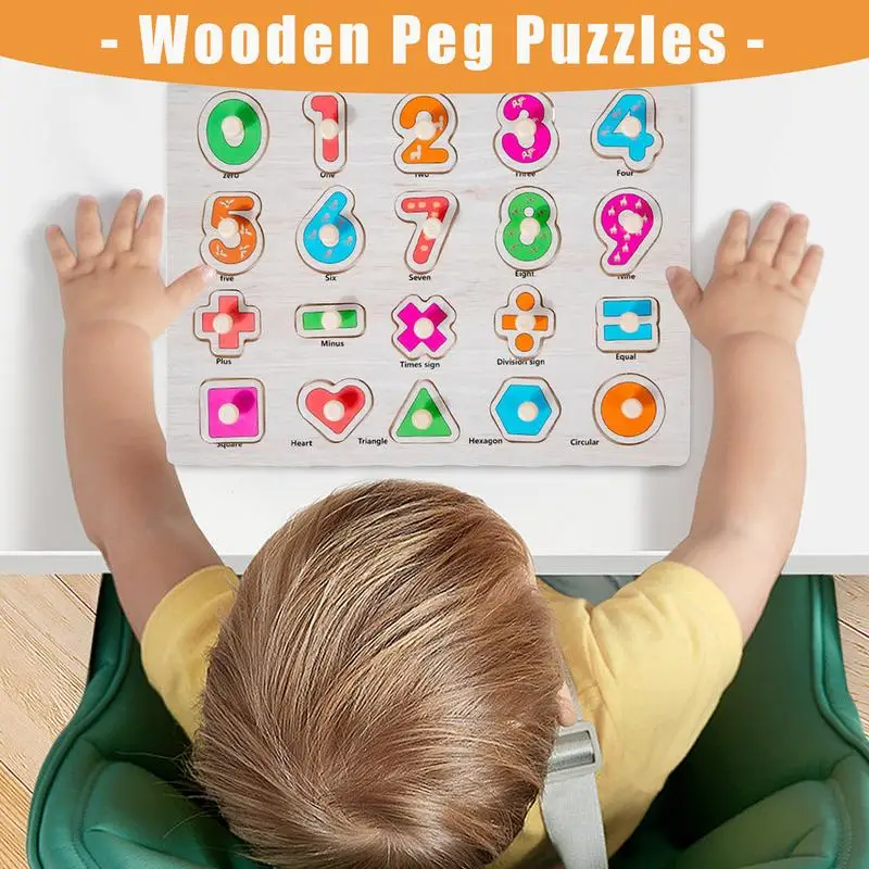 Preschool Educational Peg Puzzle Set Toddler Puzzles In Number Shape Educational Early Learning Peg Board For Birthday New Year