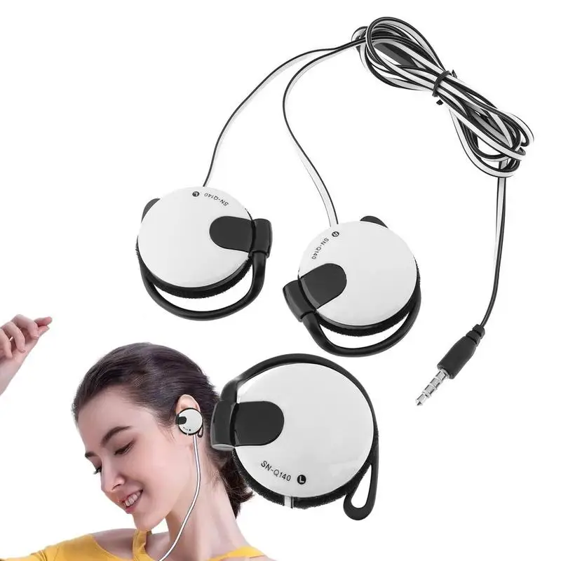 Earphones With Microphone Stereo Mp4 Ear Hanging Game Sports Earhook Earphones For Shini Sn-140 Flat Cable 3.5mm Ear-Hook