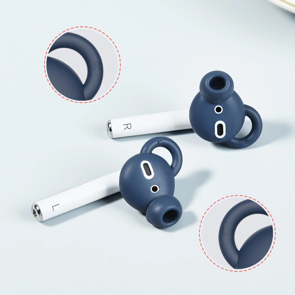 Earphone Replacement Protective Caps Ear Tips Protector with Storage Pouch Silicone Earbuds Cover For Apple Airpods 1/2