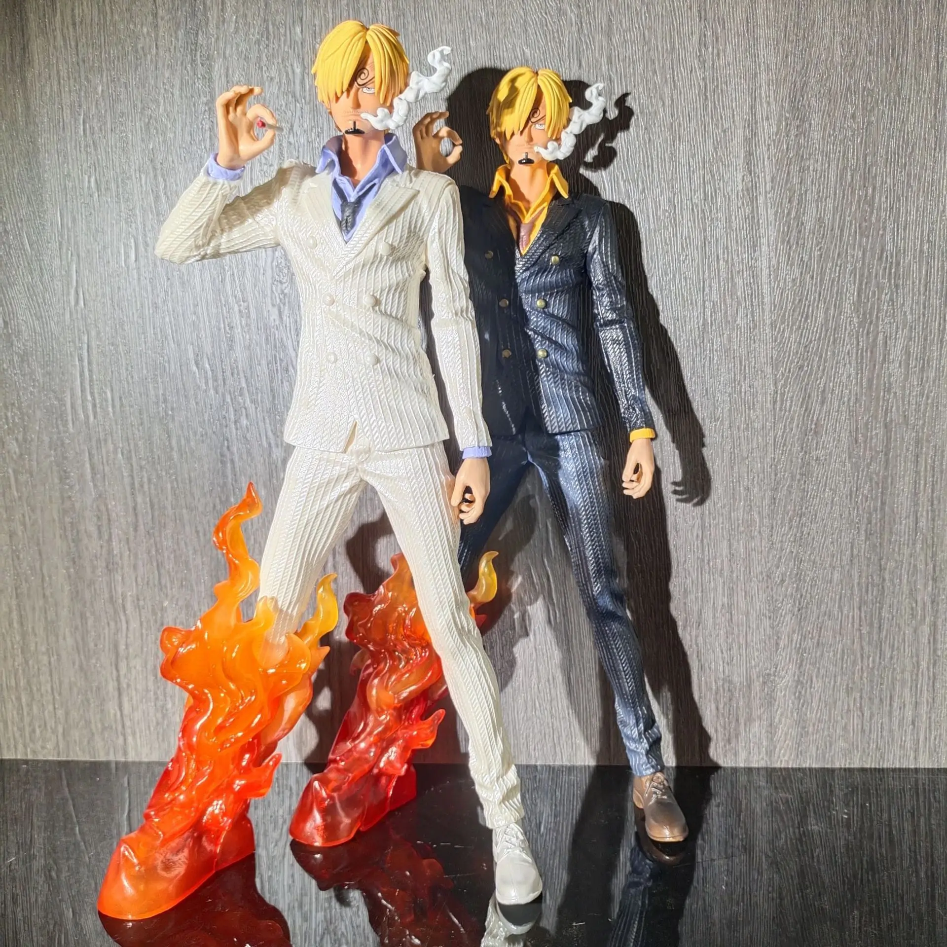 One Piece Anime Figure Smoking Vinsmoke Sanji Black White Suit PVC Action Figurine Collectible Model Toy for Children Gifts