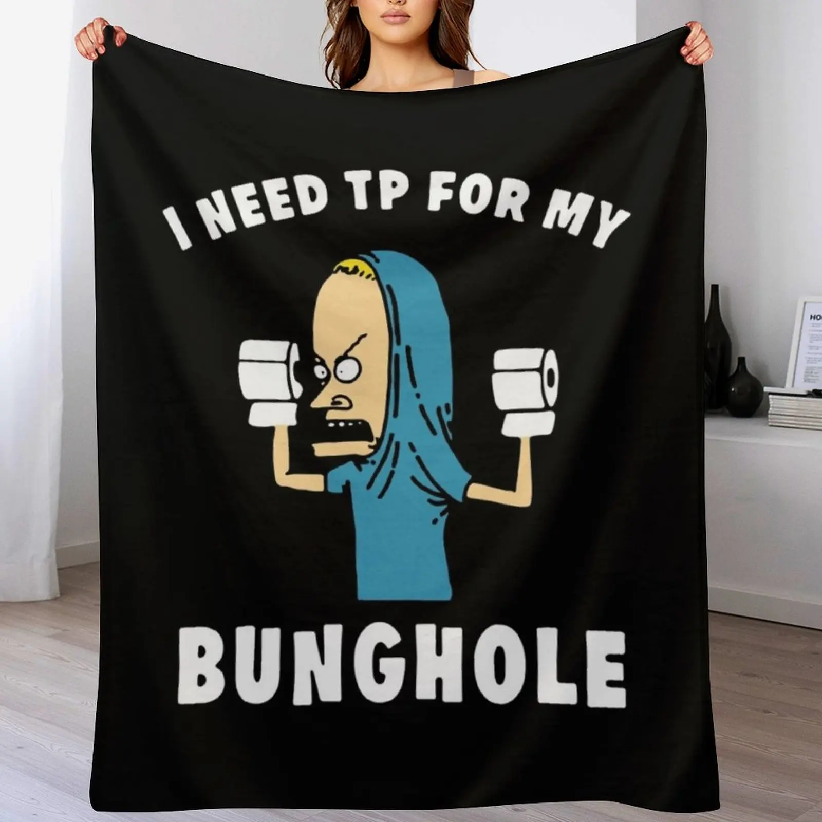 Beavis I Am The Great Cornholio Are You Threatening Me Throw Blanket Soft Warm Blanket Gift for Men Women Adults