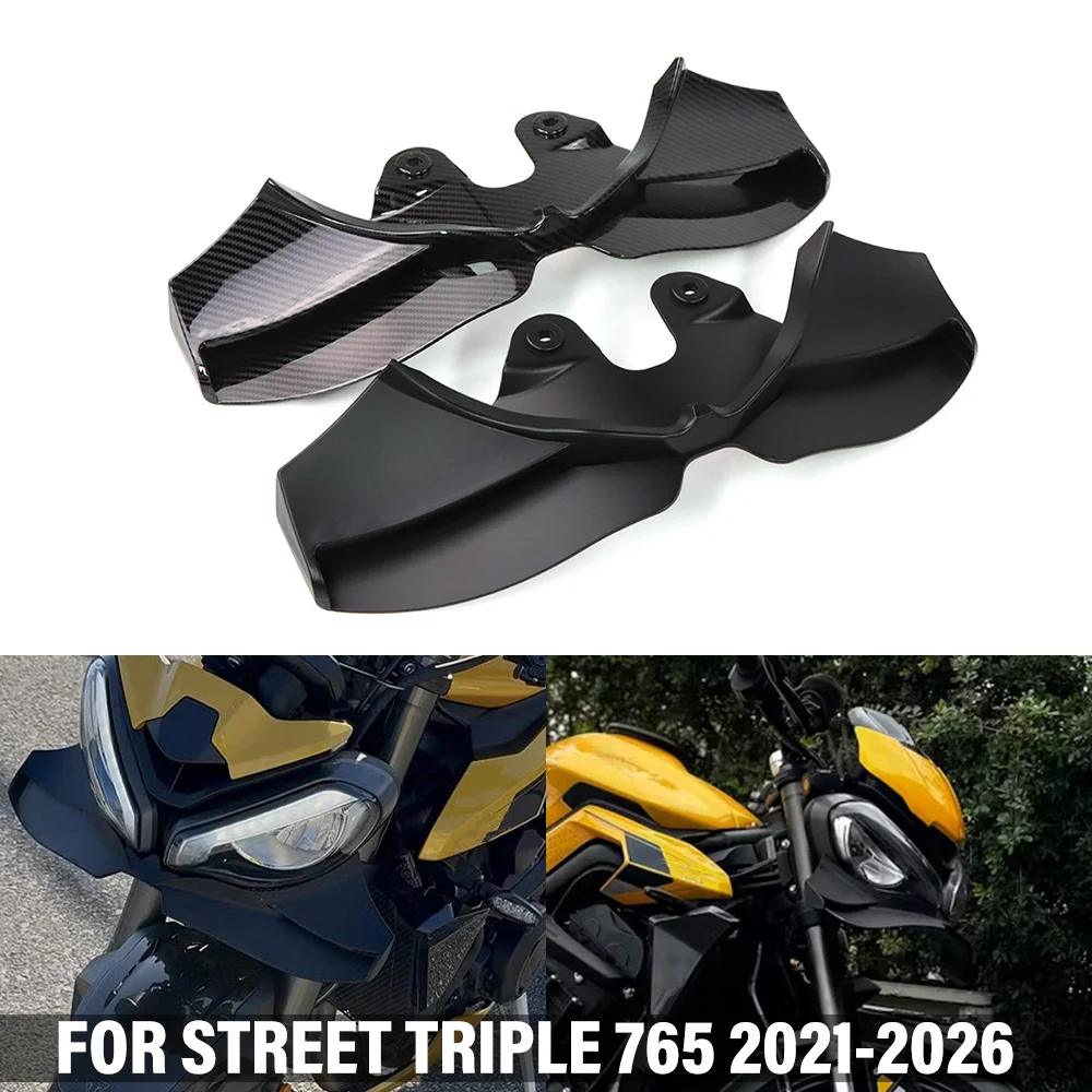 Motorcycle Downforce Lower Lip FOR Street Triple 765 765RS 765R RS 2021-2026 Front Spoiler Lower Fixed Aerodynamic Wing Winglet