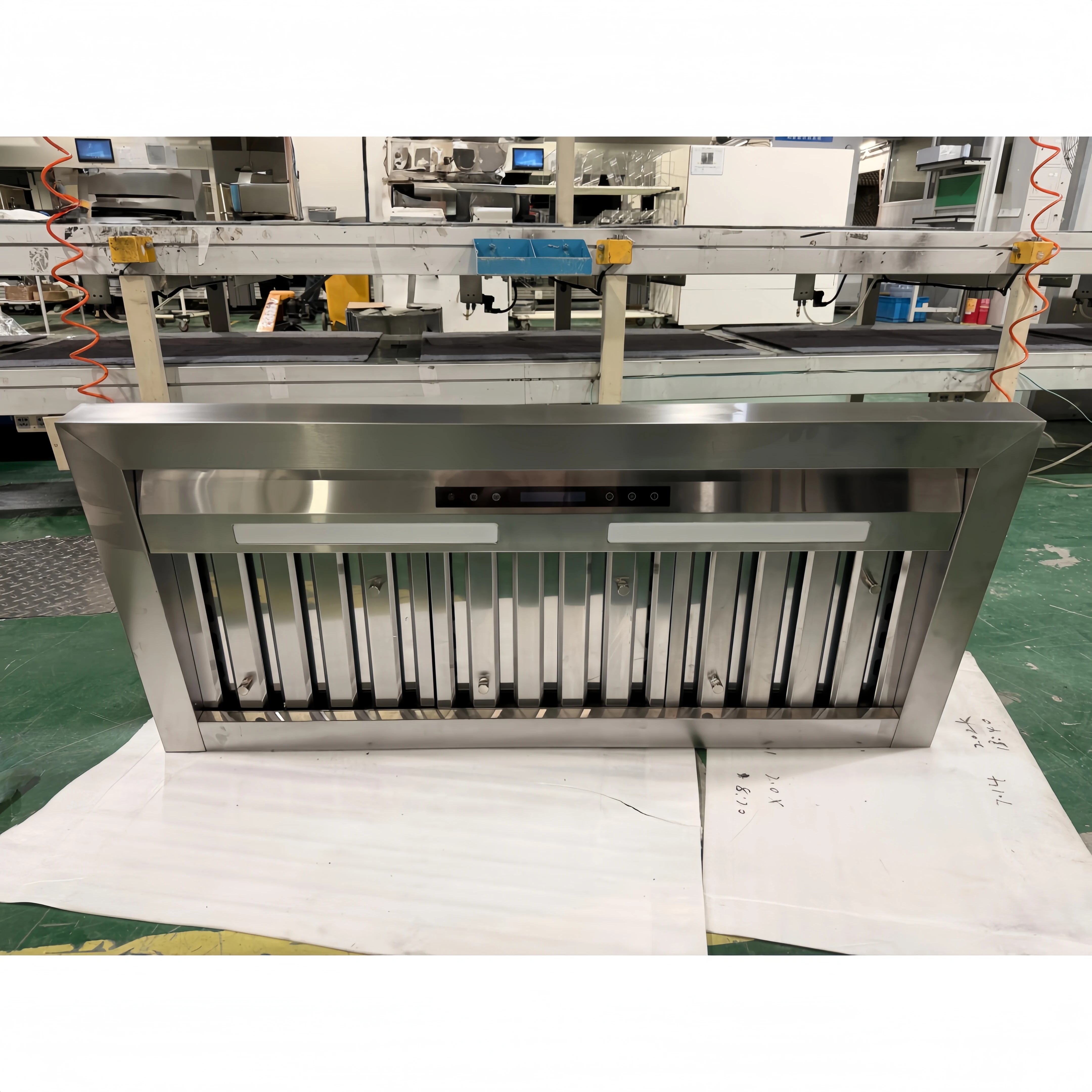 48 Inch 1800CFM Electric Stainless Steel BBQ Hood Dual Motor Baffle Filter Remote Touch LED 3-Speed 15-Minute Auto Timer