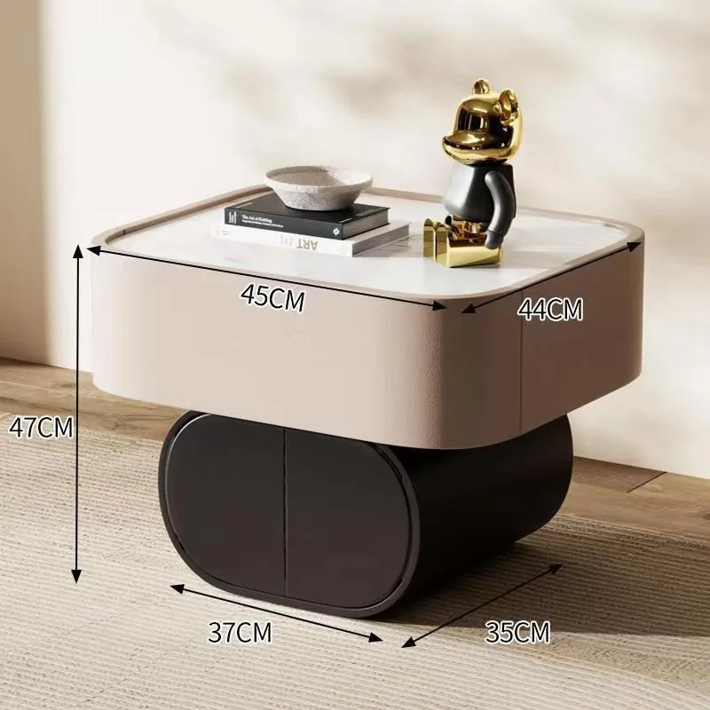 Rotatable Bedside Table Free Installation Round Internet Celebrity Light Luxury Ins Style Floor-standing Bedside Table