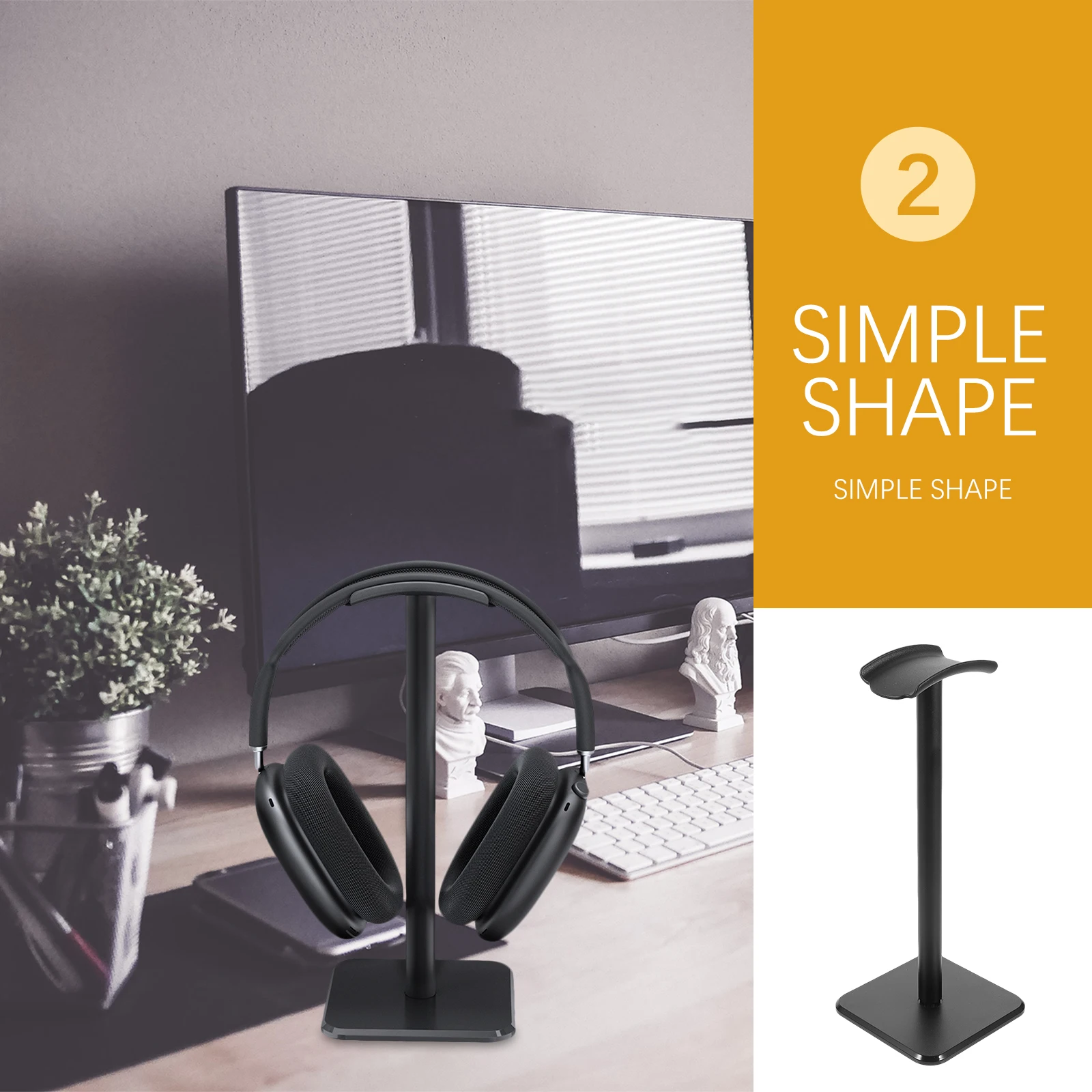 

Headsets Headphone Stand Headphones for Desk Organizer Earphone Black Holder Mount Holders