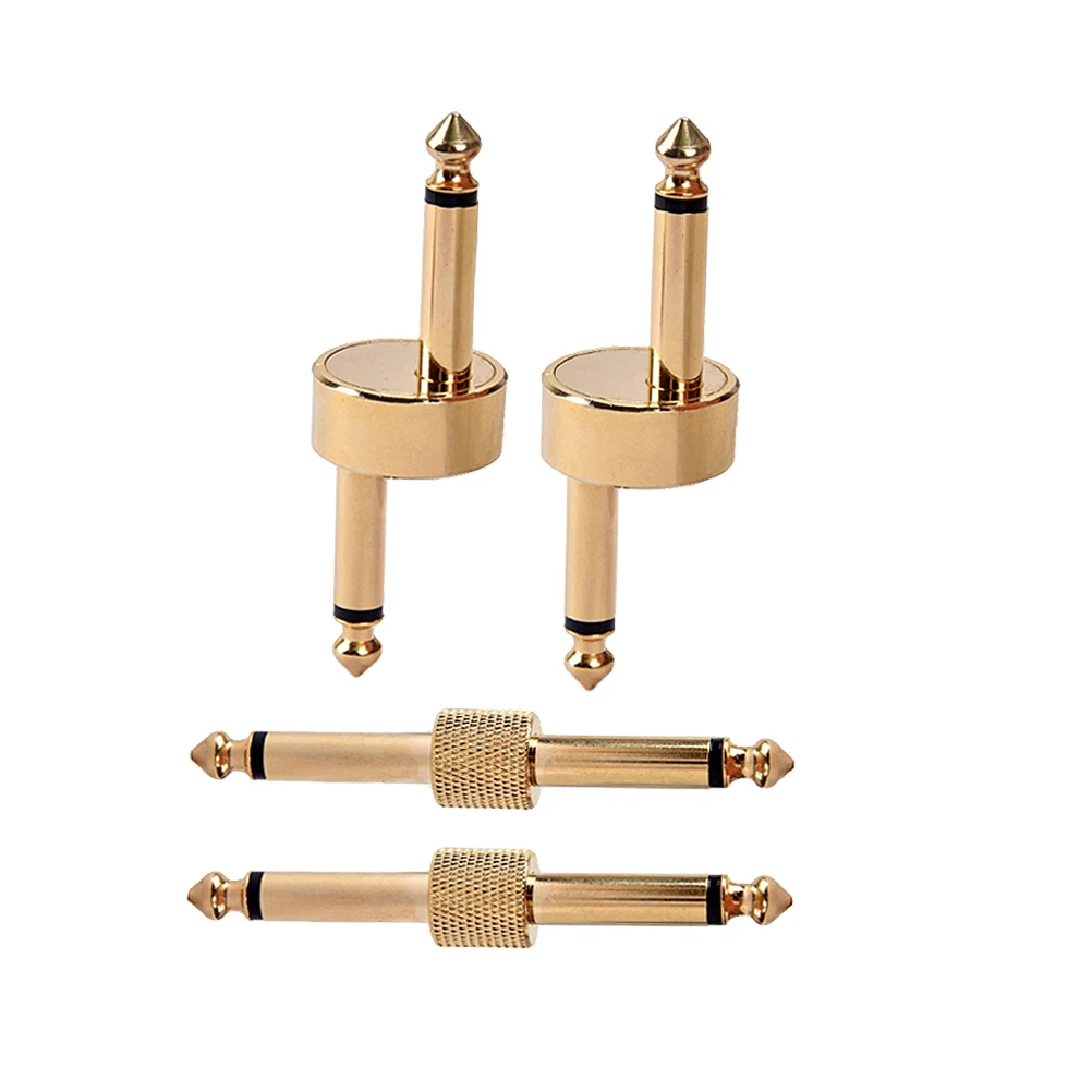 

4 Pcs Plug Connection Jack Set Metal Guitar Effect Pedal Convertor Adapter Z Type Audio Coupler Signal Transmission Efficient