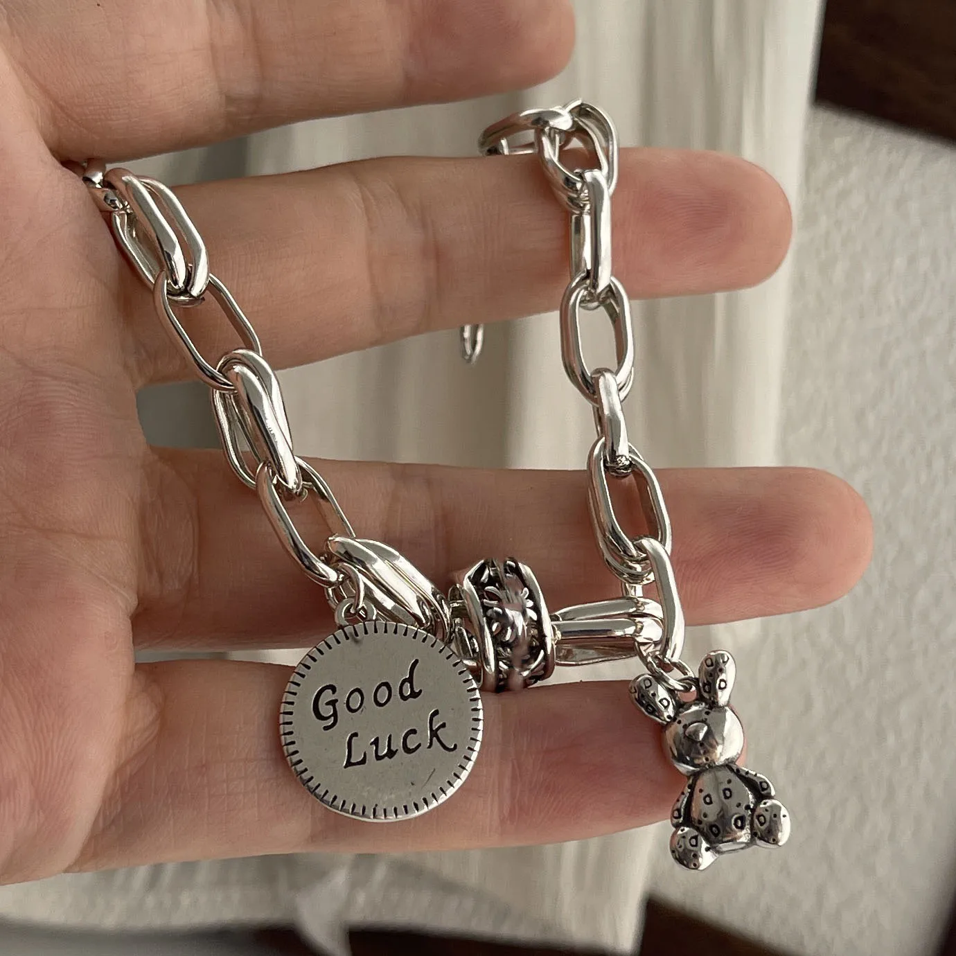 925 فضة أساور للنساء الرجال سلسلة اكسسوارات الاتجاه خمر أرنب قلادة مجوهرات الحفلات هدية