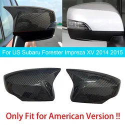 Para EE. UU. Subaru Forester Impreza XV 2014 2015 cubierta de espejo retrovisor lateral de coche pegatina de tapa de ala funda de puerta Exterior embellecedora carcasa ABS