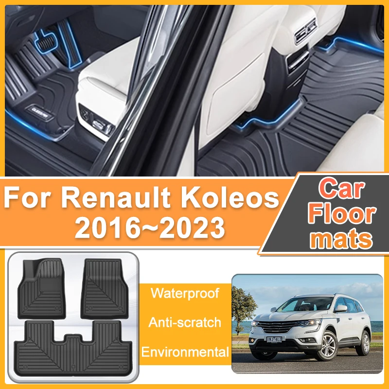 

LHD Car Floor Mat For Renault Koleos 2023 Accessories Samsung QM6 2017~2022 Foot Panel Liner Carpet Waterproof Mats Accessories