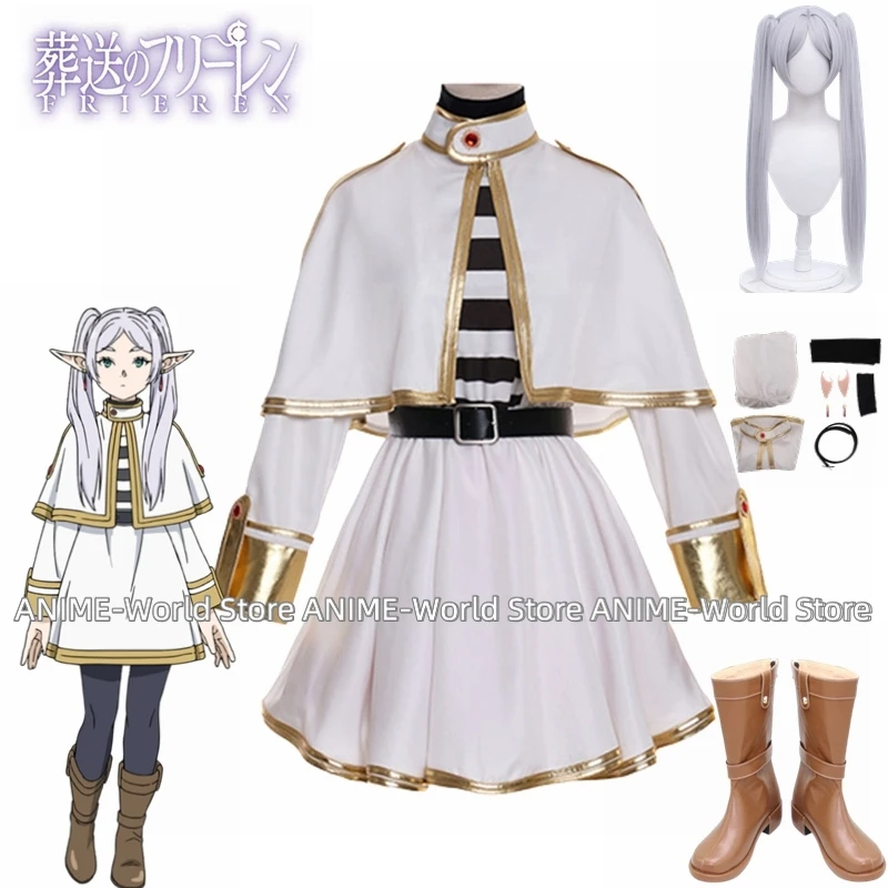 《Custom size》Frieren: Beyond Journey's End Sousou no Frieren Frieren B Edition Cosplay Costume Wig Shoes