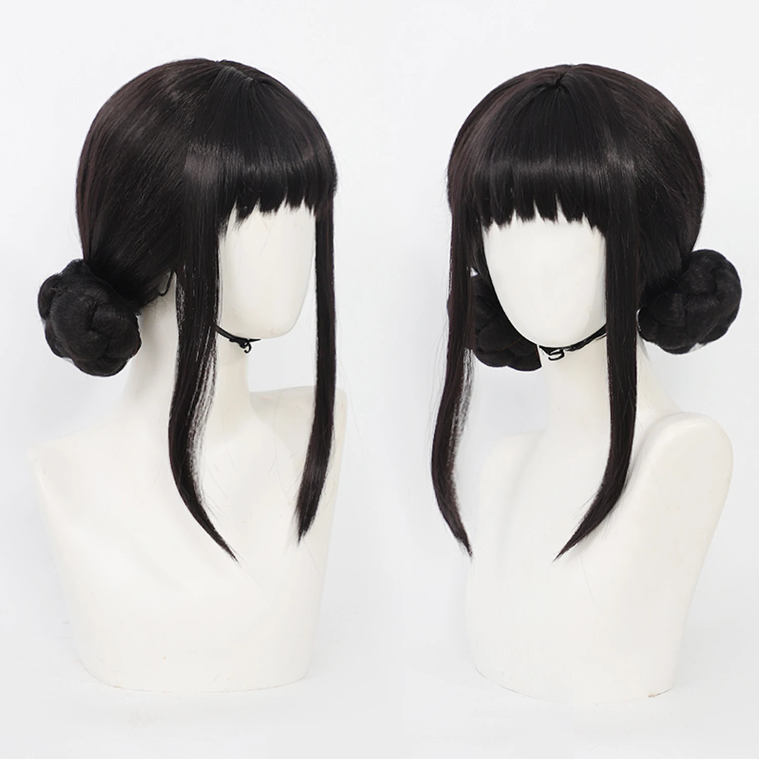 Zoey Cosplay Wig Animated Musicals Films Synthetic Wig With Bangs Black Cosplay Anime Wig for Girls Kid Black Wig Daily School image 2