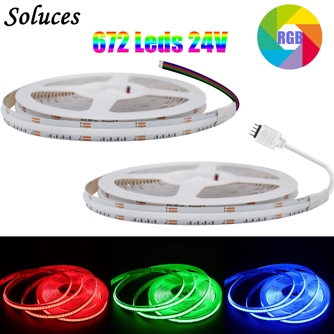 LED Strip Light RGB DC 24V 672leds 4Pin 4Wire 10mm Flexible Ribbon LED Tape For Room Party Decor TV Backlight Changing Color