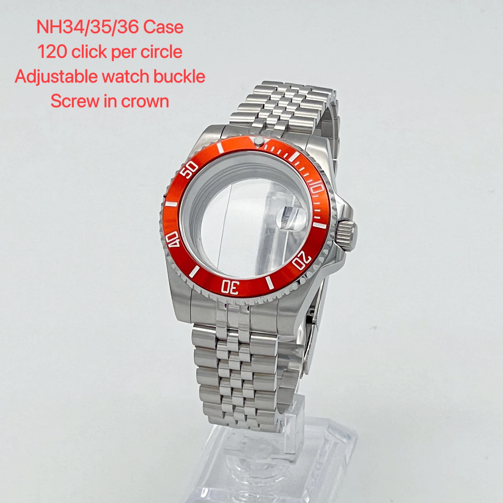 High quality NH35 case, SUB assembly, 40mm case, silver stainless steel Silver Jubilee bracelet, sapphire watch mirror