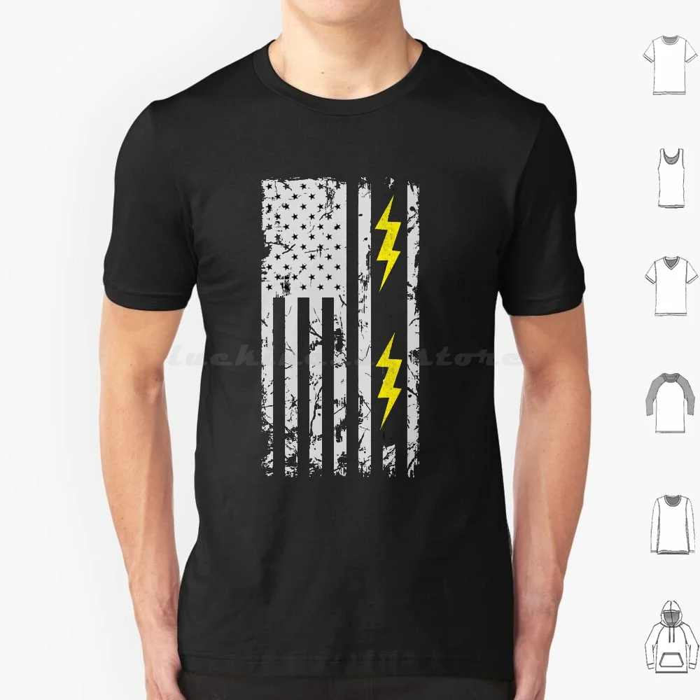 

Patriotic Electrician Usa American Flag Shirt-Electrician Shirts T Shirt Big Size 100% Cotton Electrician Electrician Funny