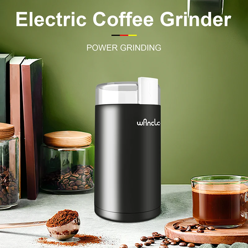 Coffee Grinder Electric Stainless Steel Blade Spice Grinder Household Coffee Bean Mill Grinder Machine with Clean Brush 120/220V