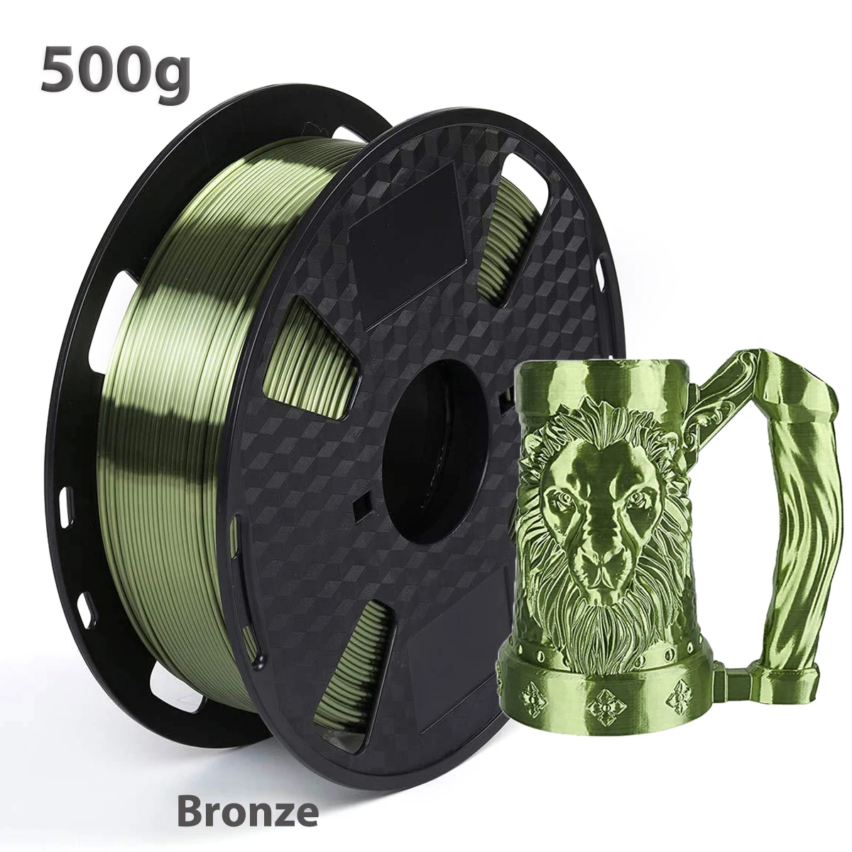 250g, 500g,1kg de alambre de filamento 3D PLA de seda, carrete de 1,75mm, Material de impresora 3D, recambios de impresión 3D, embalaje al vacío de alambre de filamento