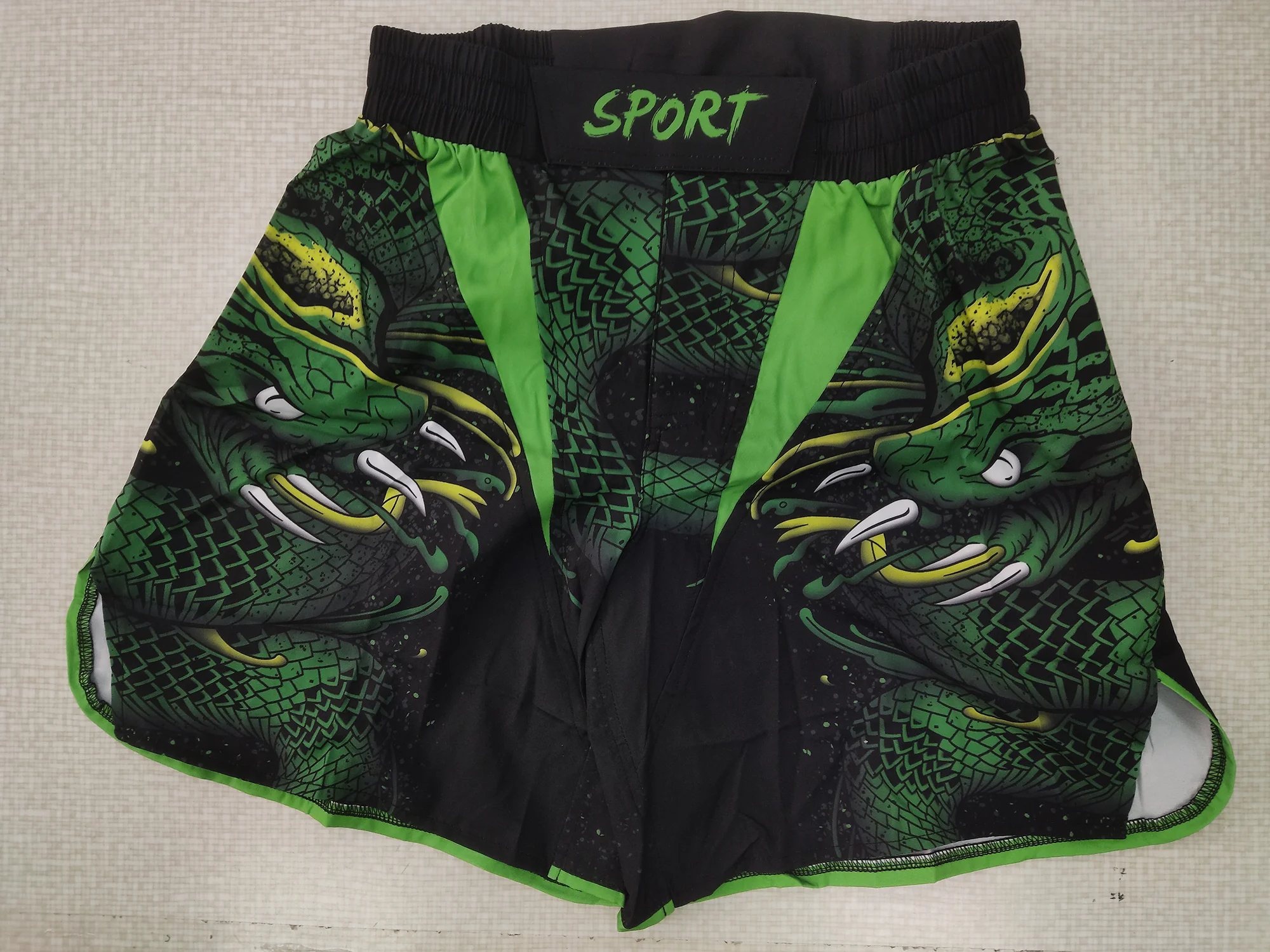 Calça curta de treino MMA masculina, sem Gi BJJ, luta, Kickboxing, personalizado, Muay Thai, Ginásio, Sublimação, Calção de luta, Verde, Masculino