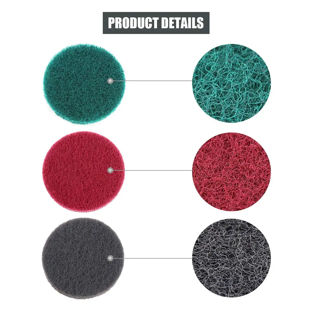 17 Pcs 5 Inch Scrubber Scouring Pads Cleaning Kit with Backing Pad for Car Kitchen Tiles Tubs Glass Stone Porcelain Cleaning