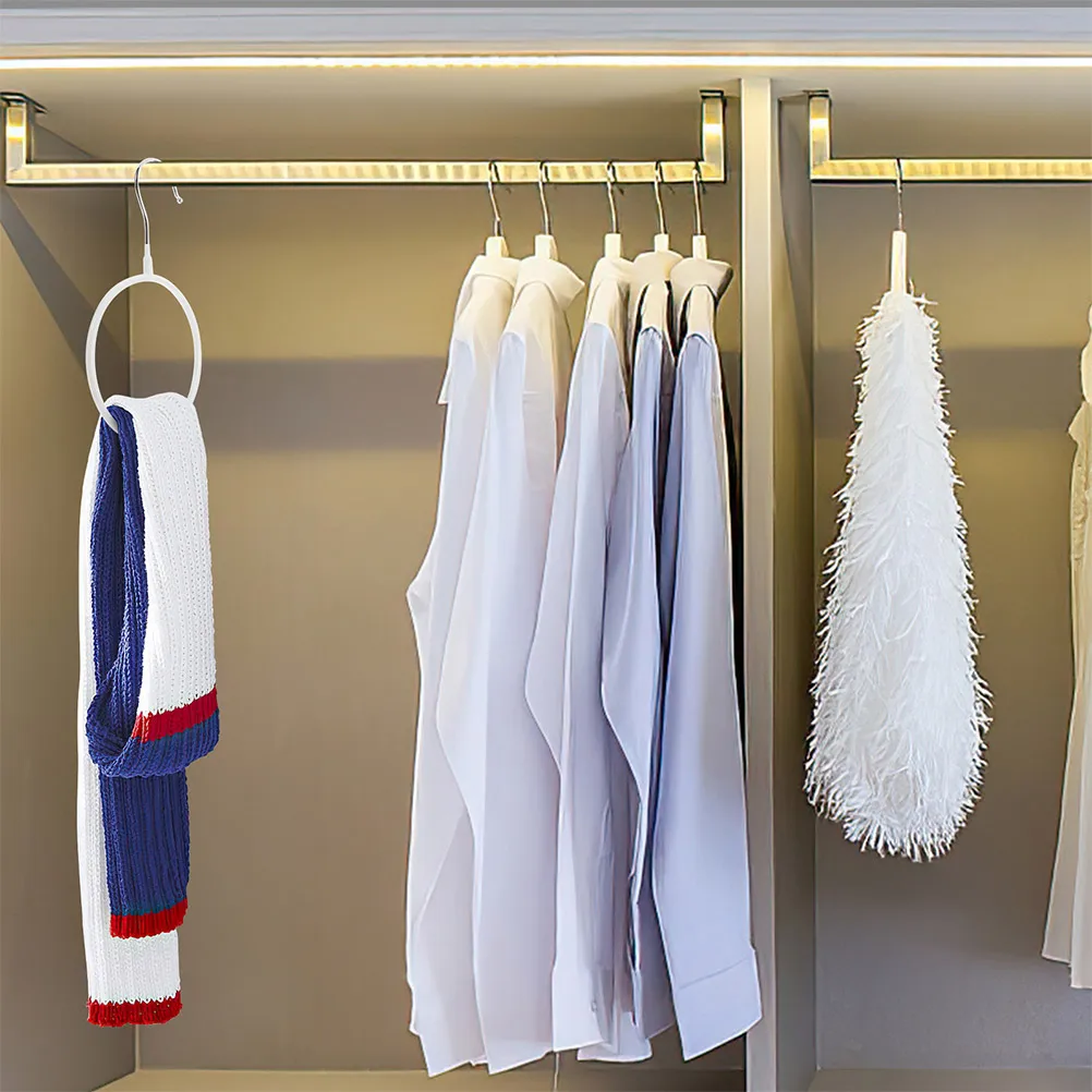 

4Pcs Round Hanger Multi Functional Scarf Rack Neat Storage for Shawls Ties Ribbons Vests Bathroom Or Bedroom Use