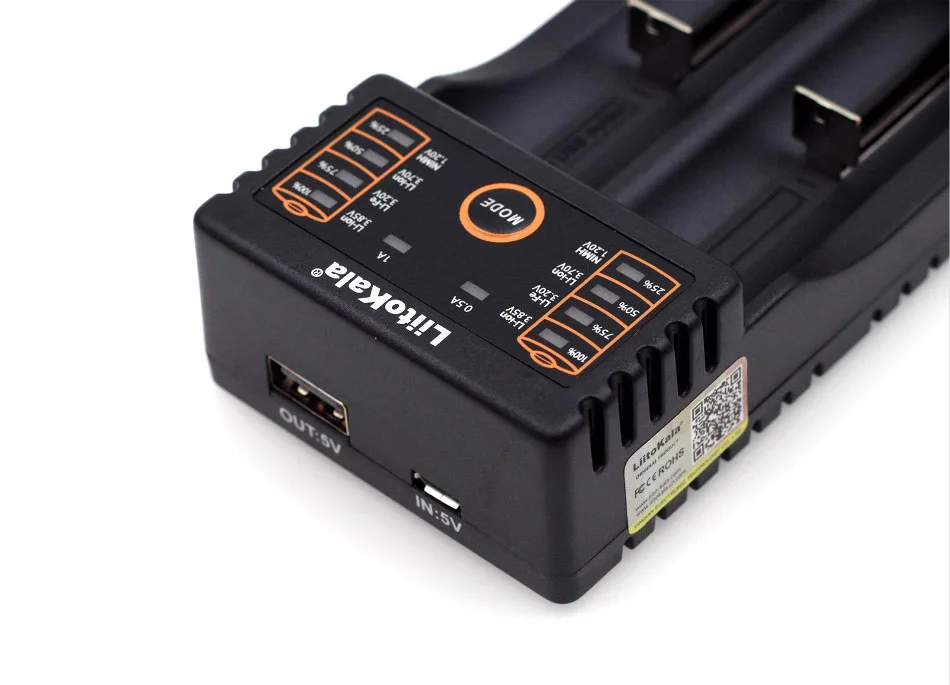 Liitokala Lii-202 18650 1.2V 3.7V 3.2V 3.85V AA 26650 10440 14500 16340 NiMH Li-Ion แบตเตอรี่ smart Charger 5V 2A ปลั๊ก