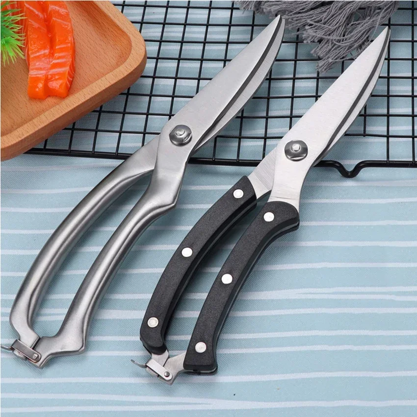 Kitchen Scissors, Automatic Rebound, Stainless Steel Sharp Scissors, Multi-Purpose Kitchen Shears for Food, Poultry, Fish