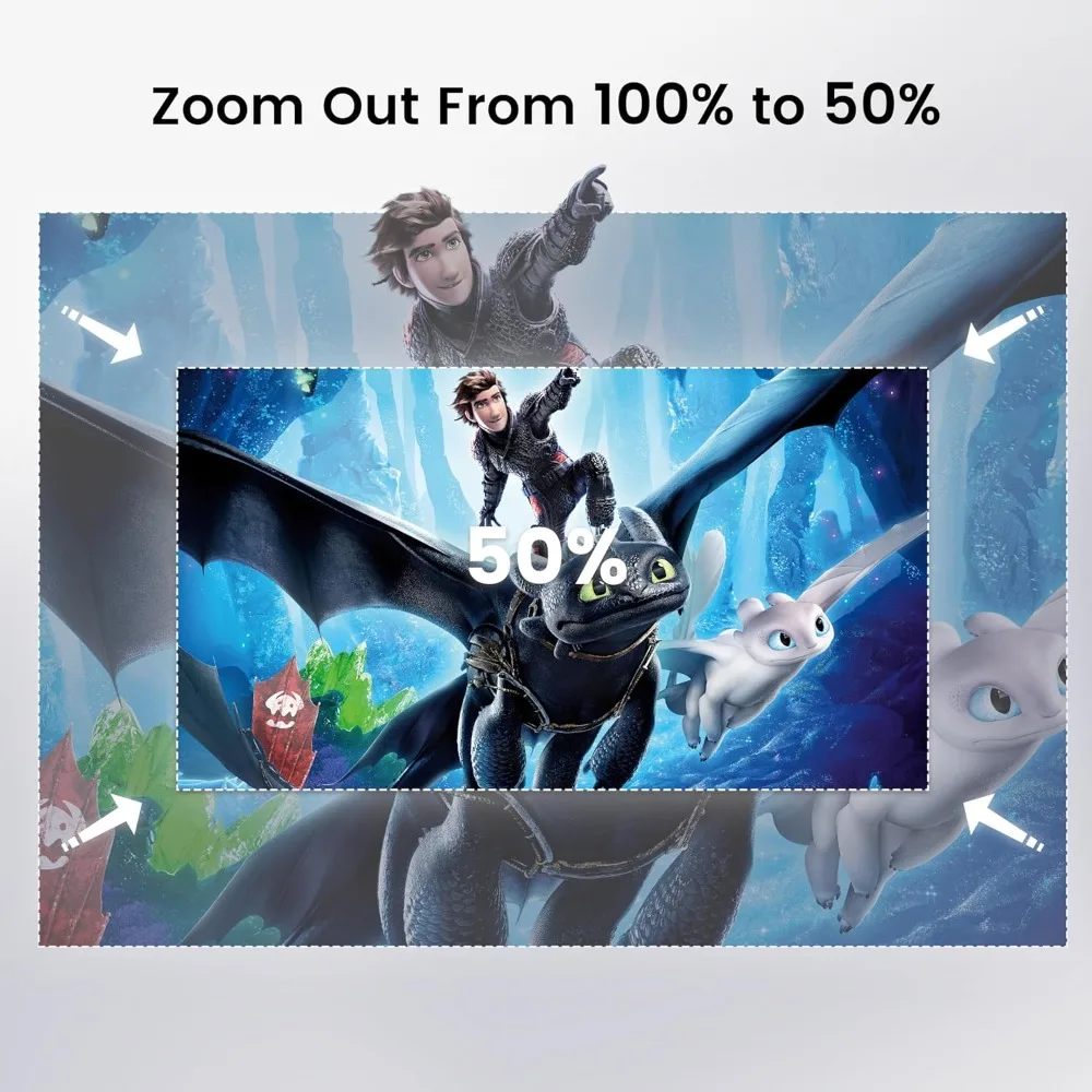 Mini Projetor, Projetor com WiFi e Bluetooth, Projetor Portátil com Suporte 1080P 145 °   Foco elétrico giratório e chaveiro automático