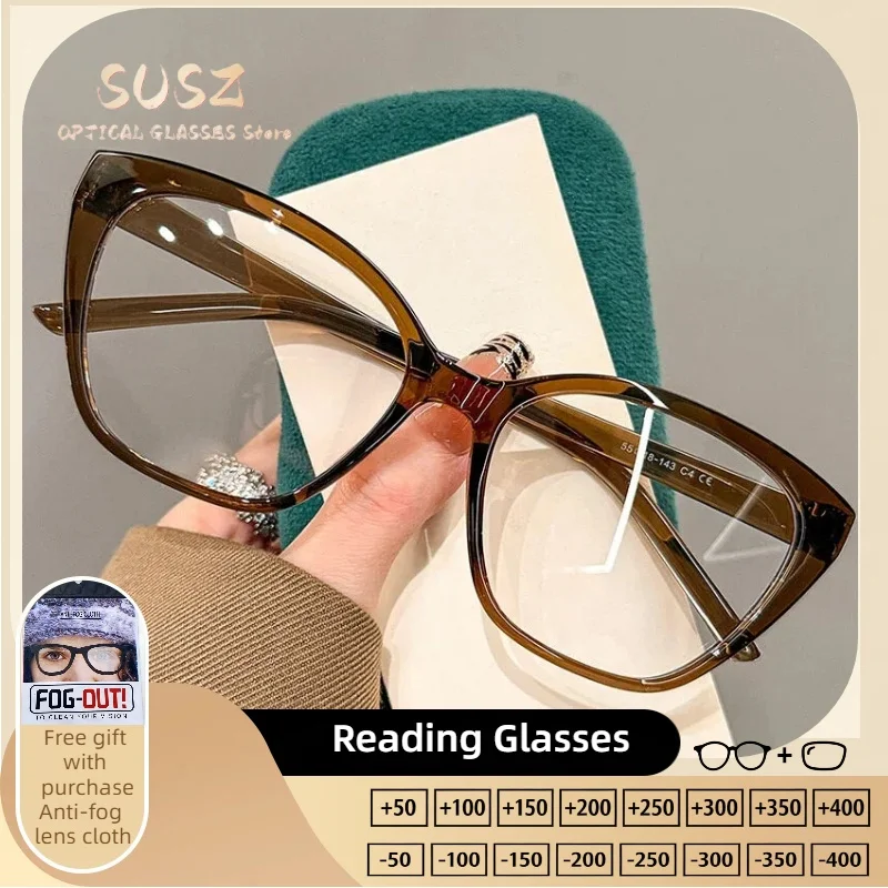 

SUSZ New Simple Design Fashion Butterfly Frame Lady Myopia Glasses WomenAnti Blue Light Reading Prescription Computer Eyeware