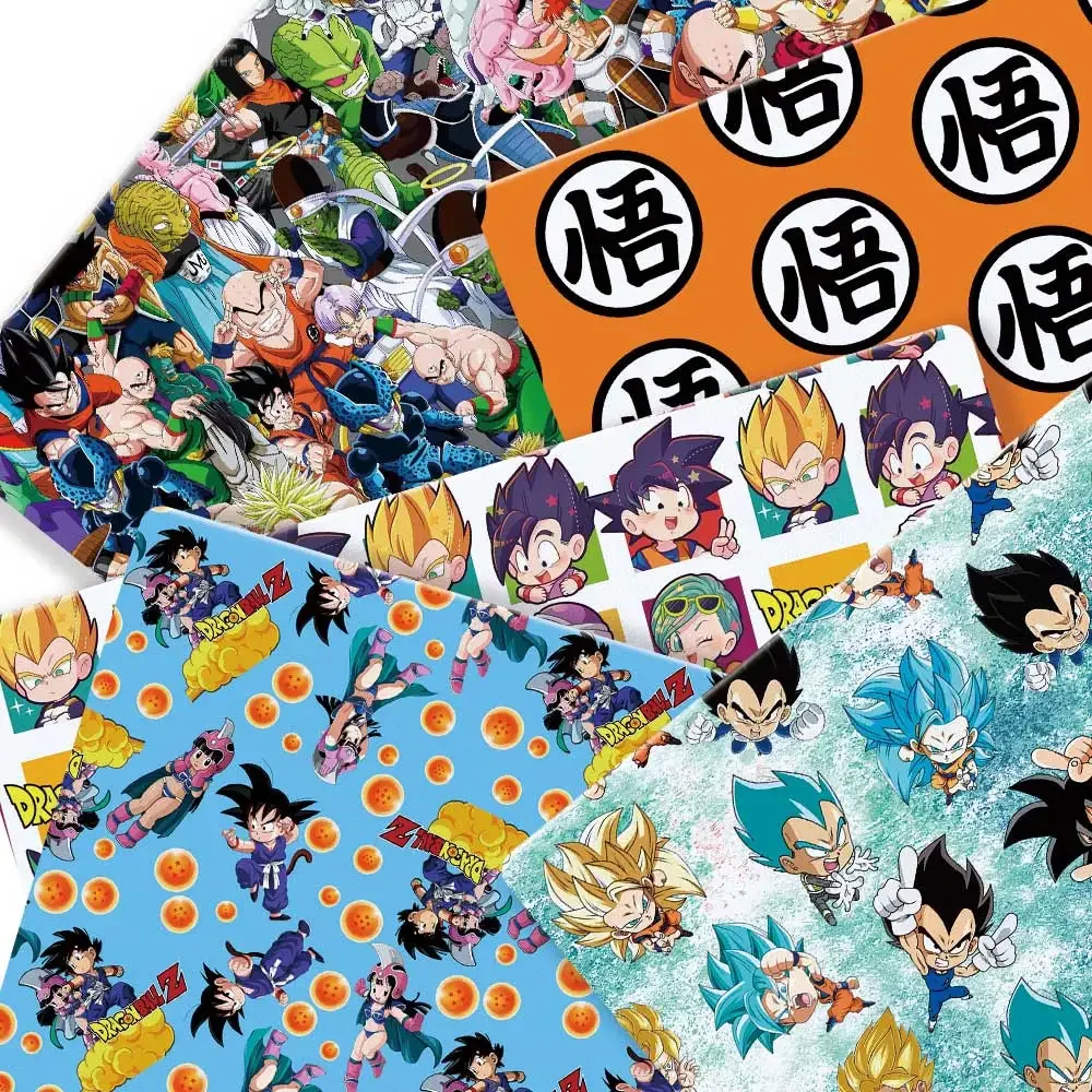 dragon ball Anime peripherals Fabric 140*50cm DIY Sewing Patchwork Quilting Baby Dress Printed Fabric Fabric Sewing Kids