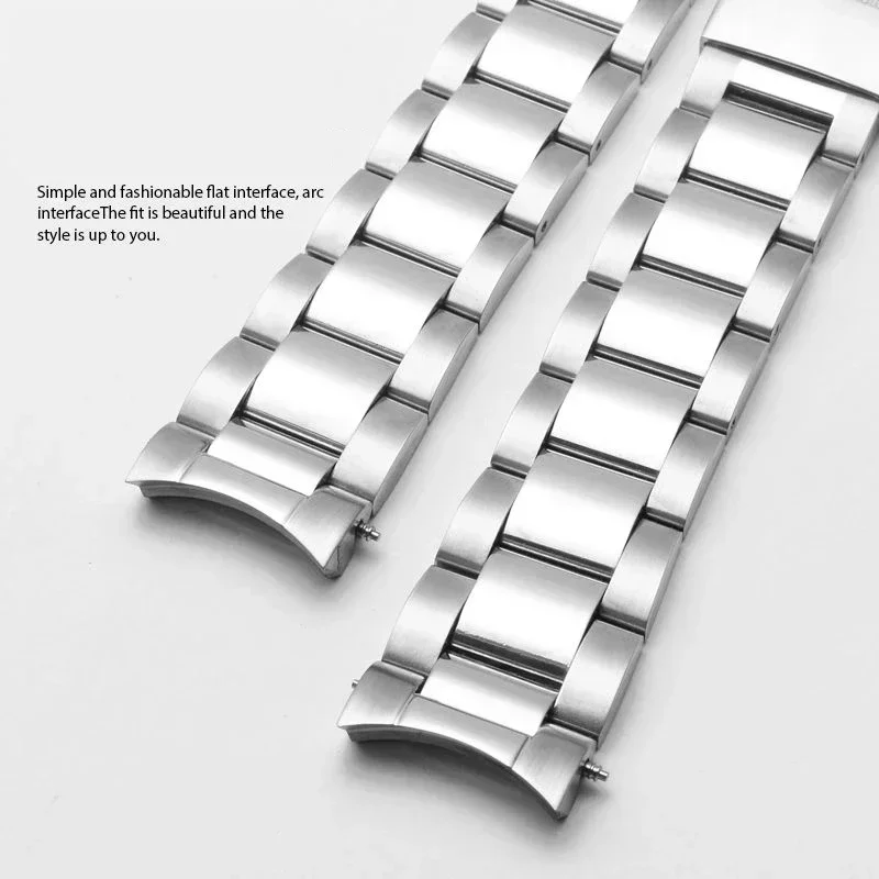 حزام ساعة من الفولاذ المقاوم للصدأ ذو نهاية منحنية لسلسلة ساعات لونجين ماستر كونكويست هيدرو كونكويست L3.642.4 L3.781.4 مقاس 21 ملم