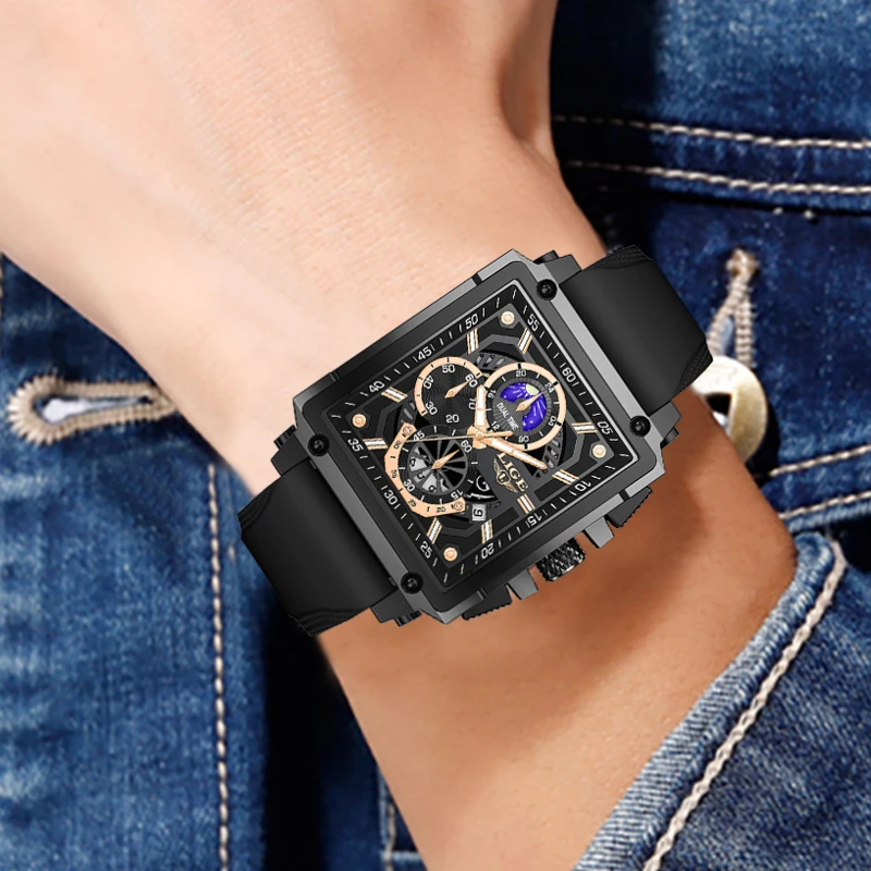 TOP LIGE موضة ساعات رجالية مضيئة مقاوم للماء ساعة رجالية كوارتز ساعة اليد سيليكون الساعات الفاخرة للرجال reloj hommes